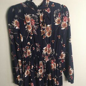 Shein - Navy Blue Floral Print Dress - Item#58
